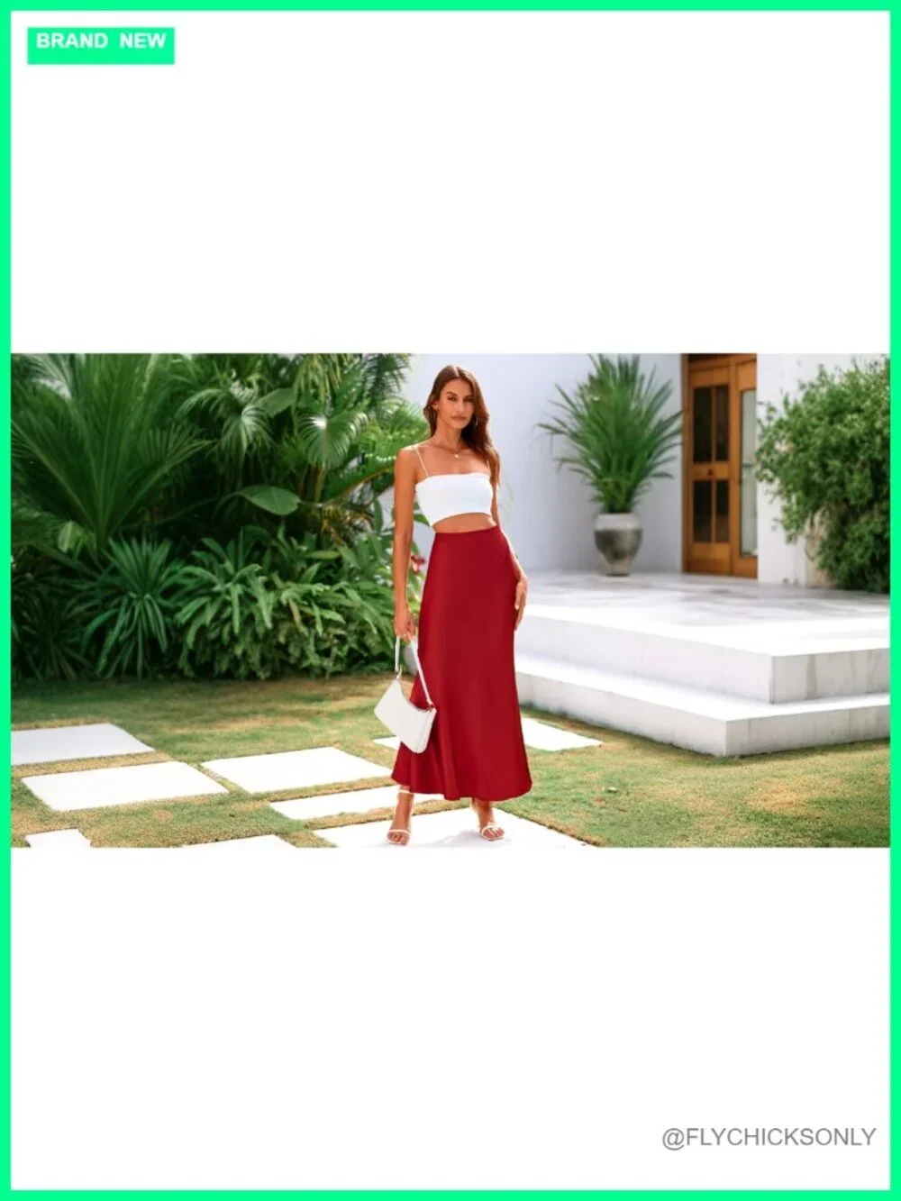 Satin Mermaid Maxi Skirt High Waist Business Casual Cocktail